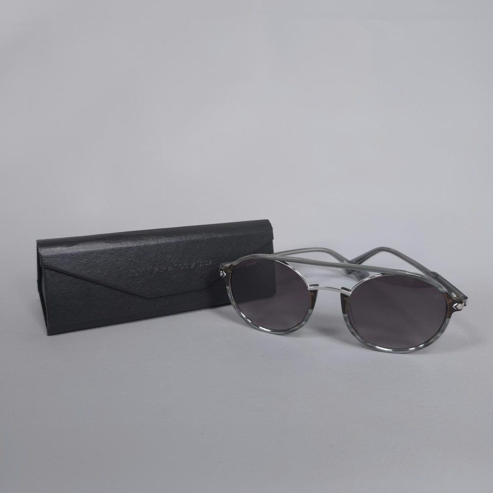 JOHN VARVATOS Men's New Sunglasses Round Grey Horn Gradient 55mm SJV552